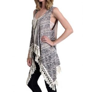 UMGEE USA boho tassel western sweater vest s/m
